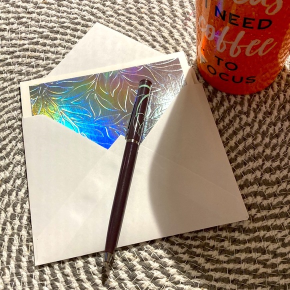 Set of 6 Grey/chrome embossed cards w/envelopes - Picture 3 of 4